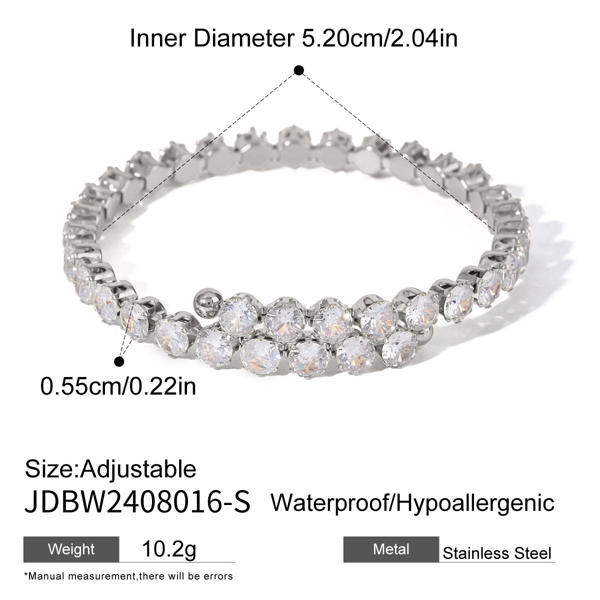 Aoife Zircon Statement Bracelet - JDBW2408016-S [T9JMG3NP]