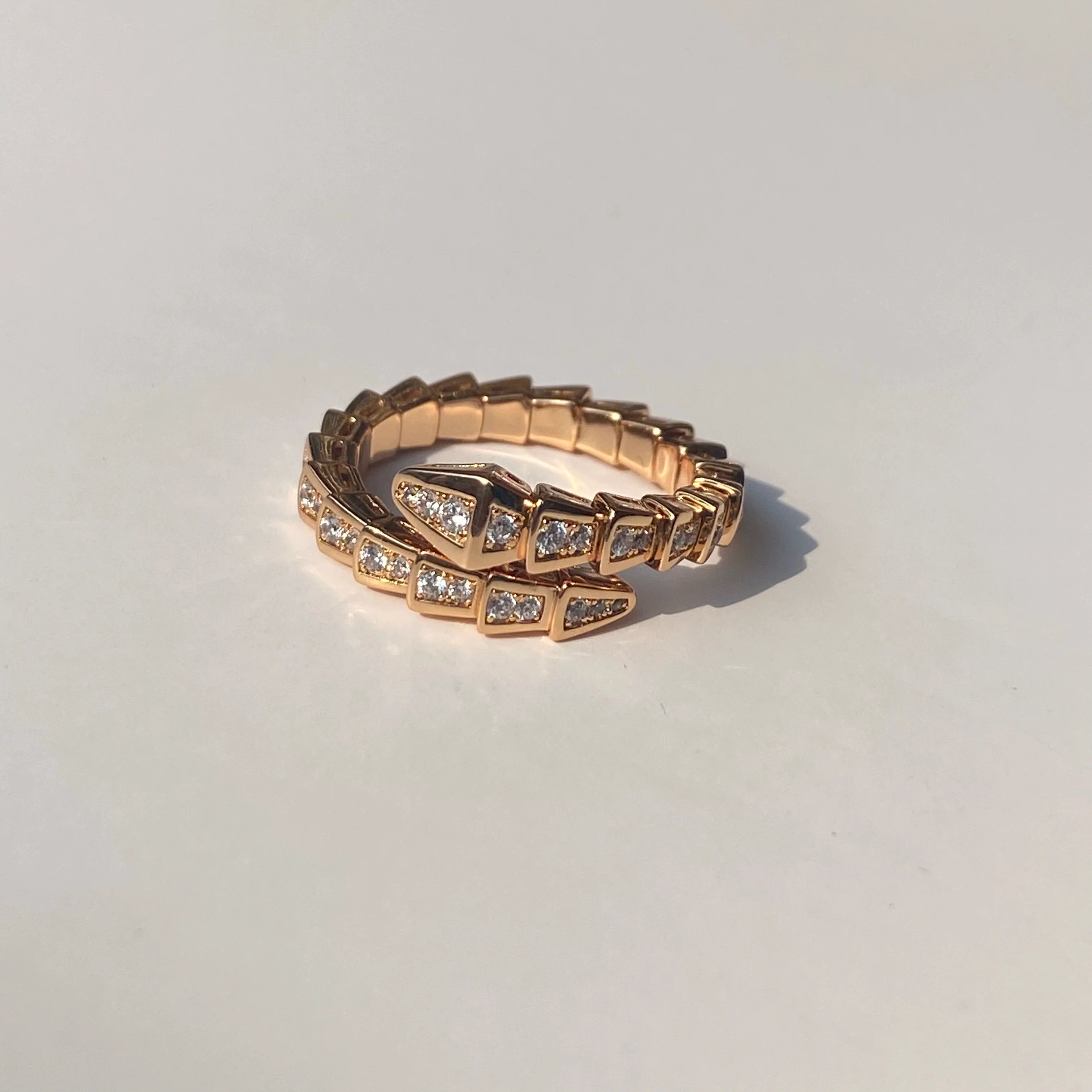 Brionna Serpent Embrace Ring - Rose Gold Narrow Snake Ring