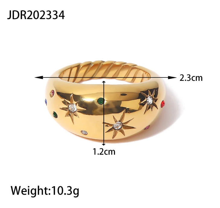 Giavana Stainless Steel Band Ring - JDR202334-7 [3C2HDLAA]