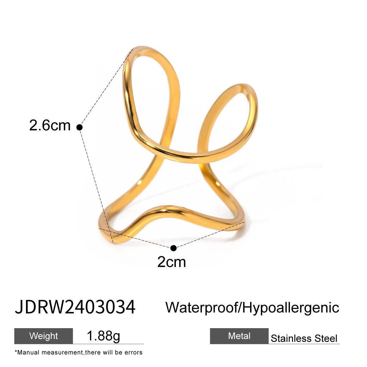 Wren Asymmetrical Titanium Rings - JDRW2403034 [HIUSCHND]