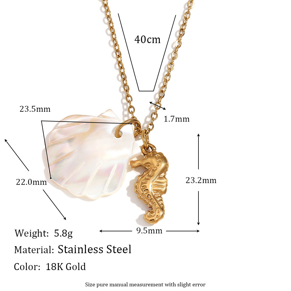 Kayleah Ocean Treasure Necklace - Ocean Wind Pendant Necklace Style 13 - Gold [7NHJU6Q1]