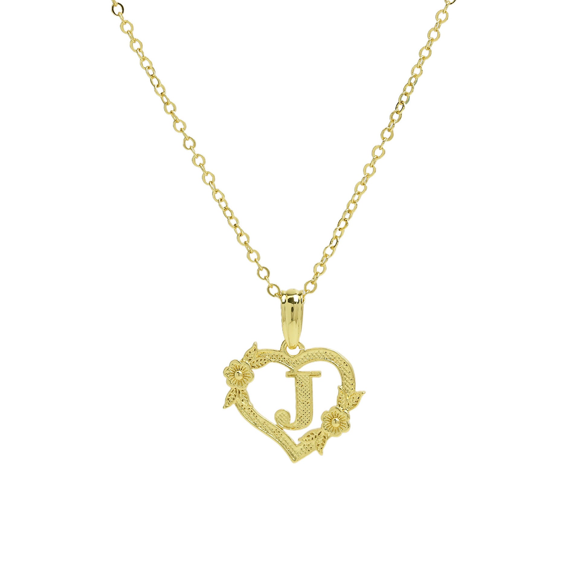 Isobel Initial Heart Pendant Necklace - Necklace J [9N31LH3X]