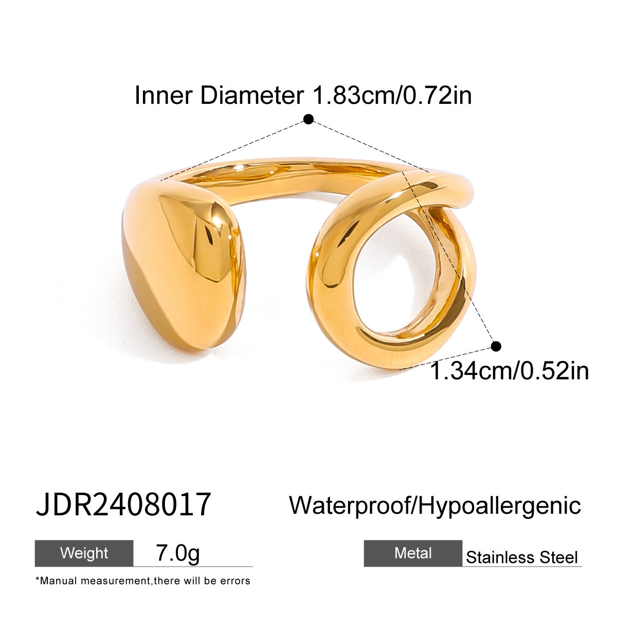 Aylen Wavy Gold Ring - JDR2408017 [GJQJBHAH]