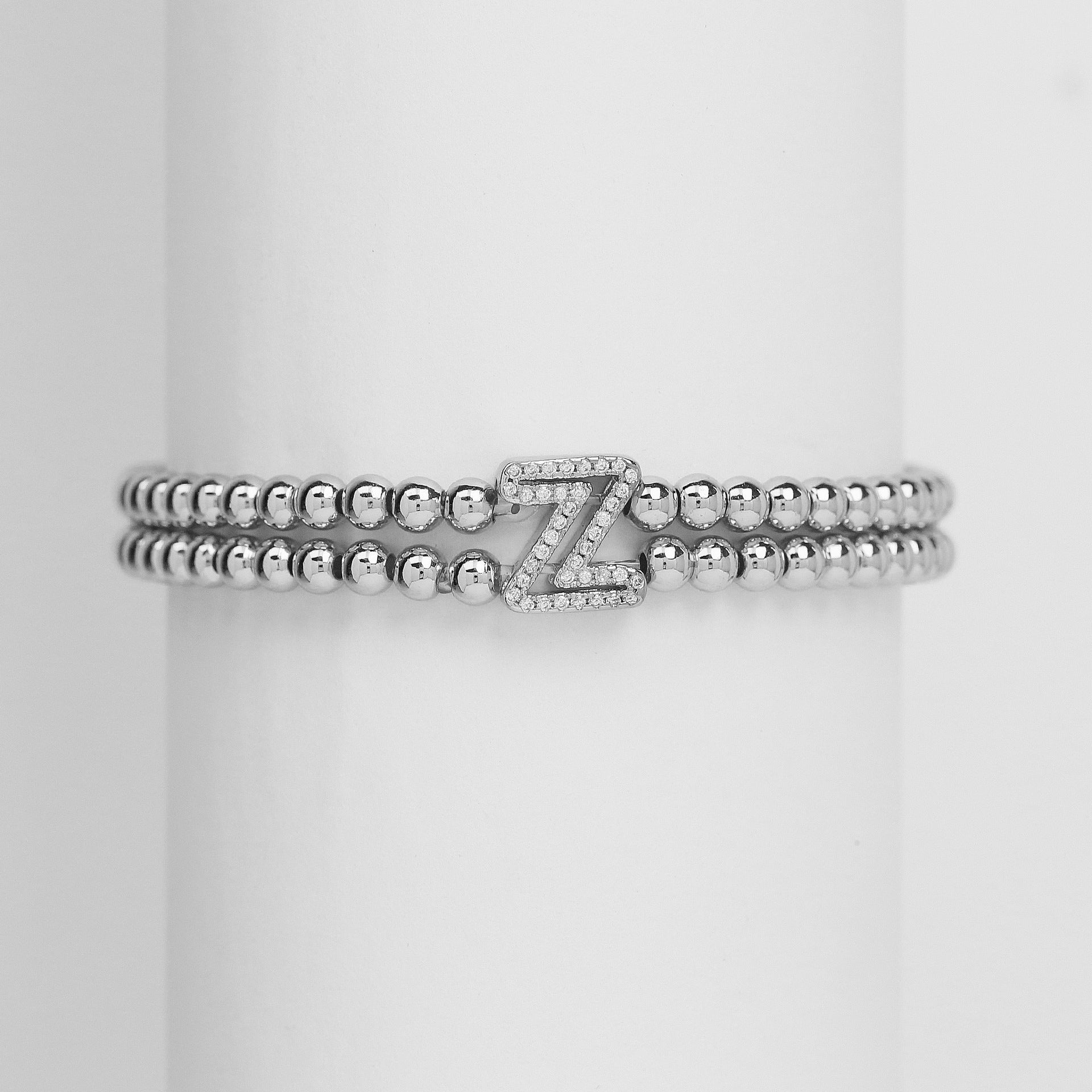 Alexandra Bubble Initial Bracelet - Silver Z [E2SCEXLA]