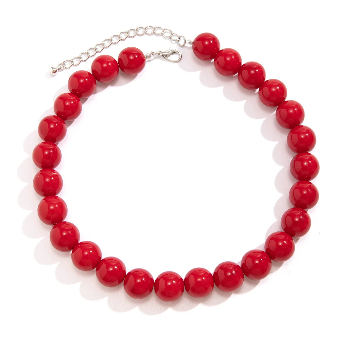 Jaydah Acrylic Bead Necklace - Red Necklace