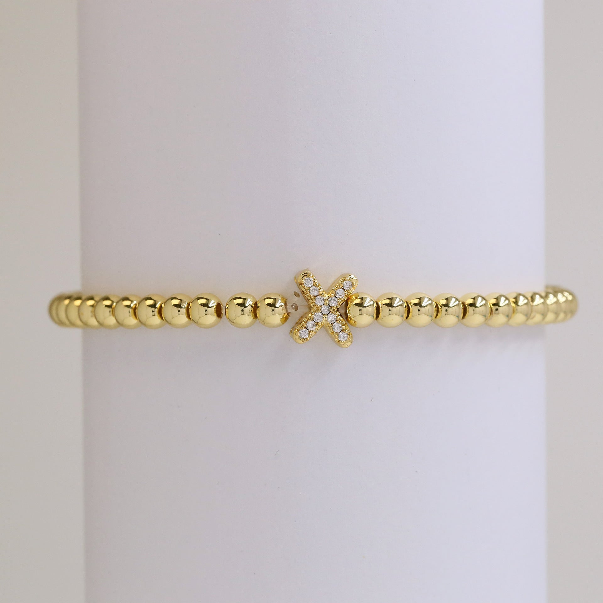 Mikah Micro-Inlay Initial Bracelet - X [DT29RSVF]