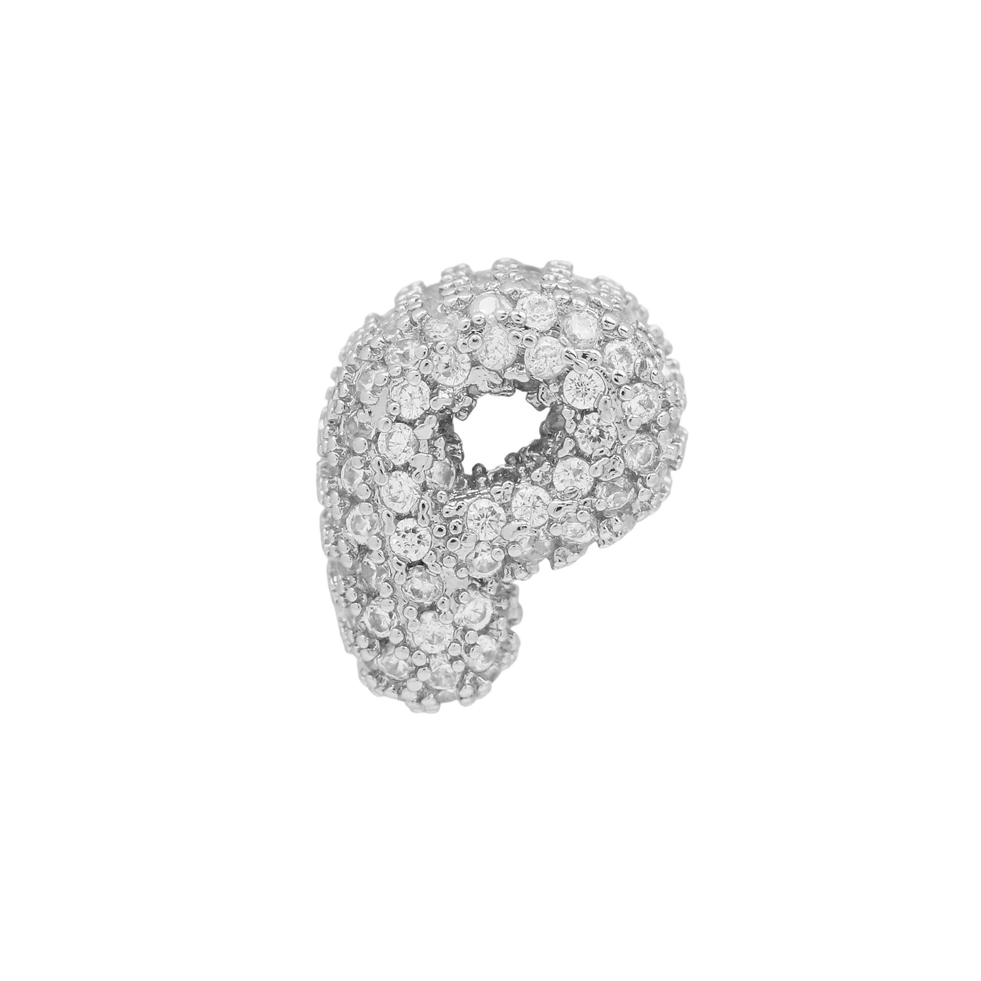 Jehlani Zircon Bubble Letter Necklace - Silver P Pendant [IGS2P2N8]