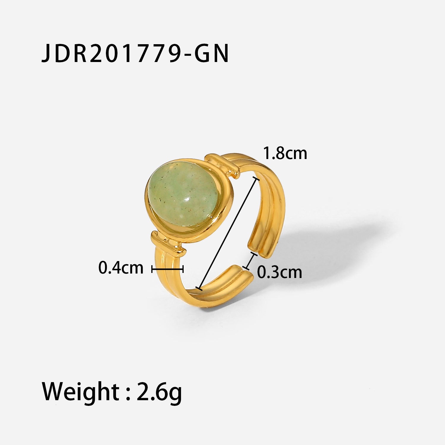 Grey Statement Gemstone Ring - JDR201779 Green [XTKYJ4TU]
