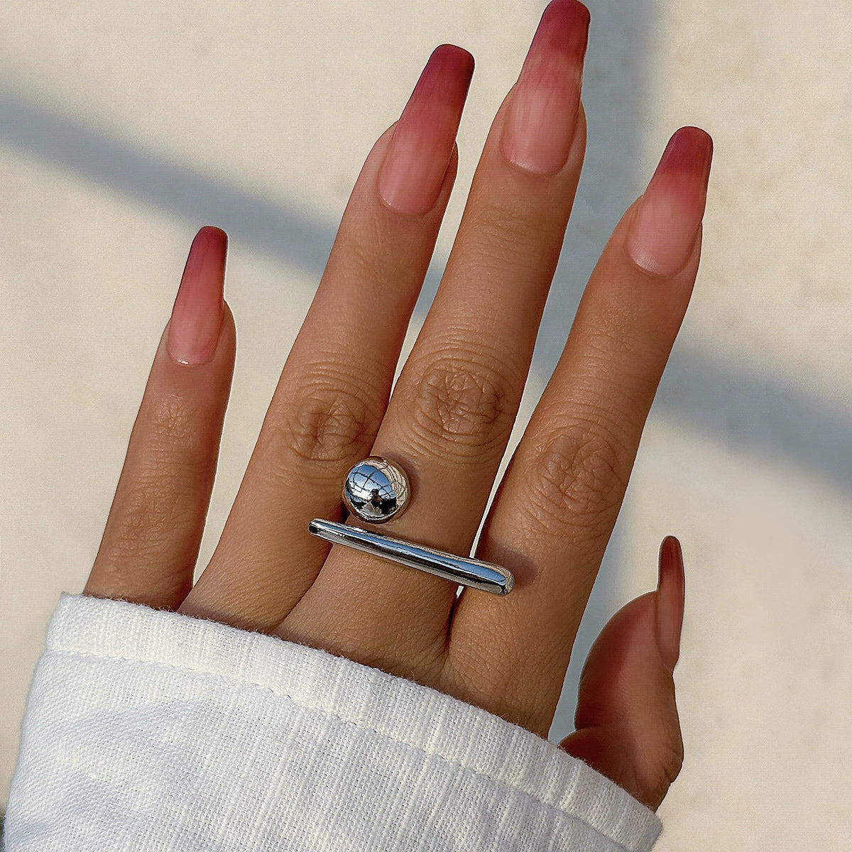 Miracle Glossy Butterfly Bow Ring - Silver Tone Design 07 (0734) [JLE6025K]