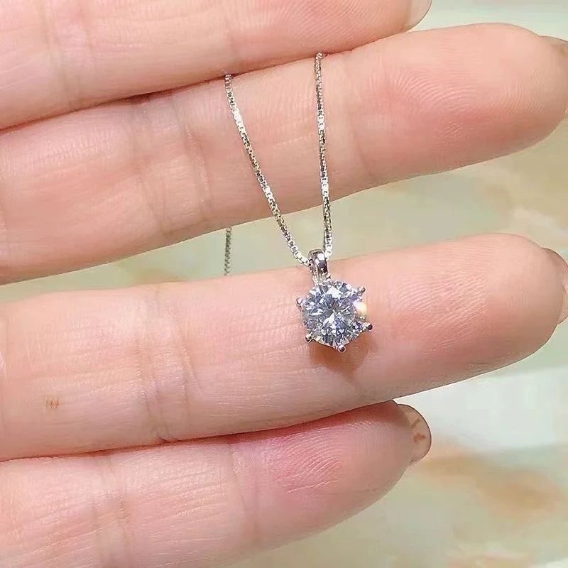 Amora Starburst Zirconia Necklace - Six-prong Cubic Zirconia Necklace