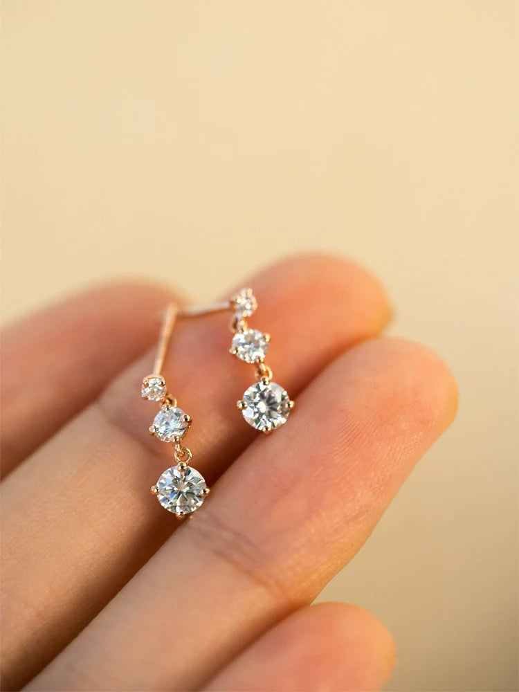 Jaslynn Star Cluster Earrings - White Gold Plated Copper