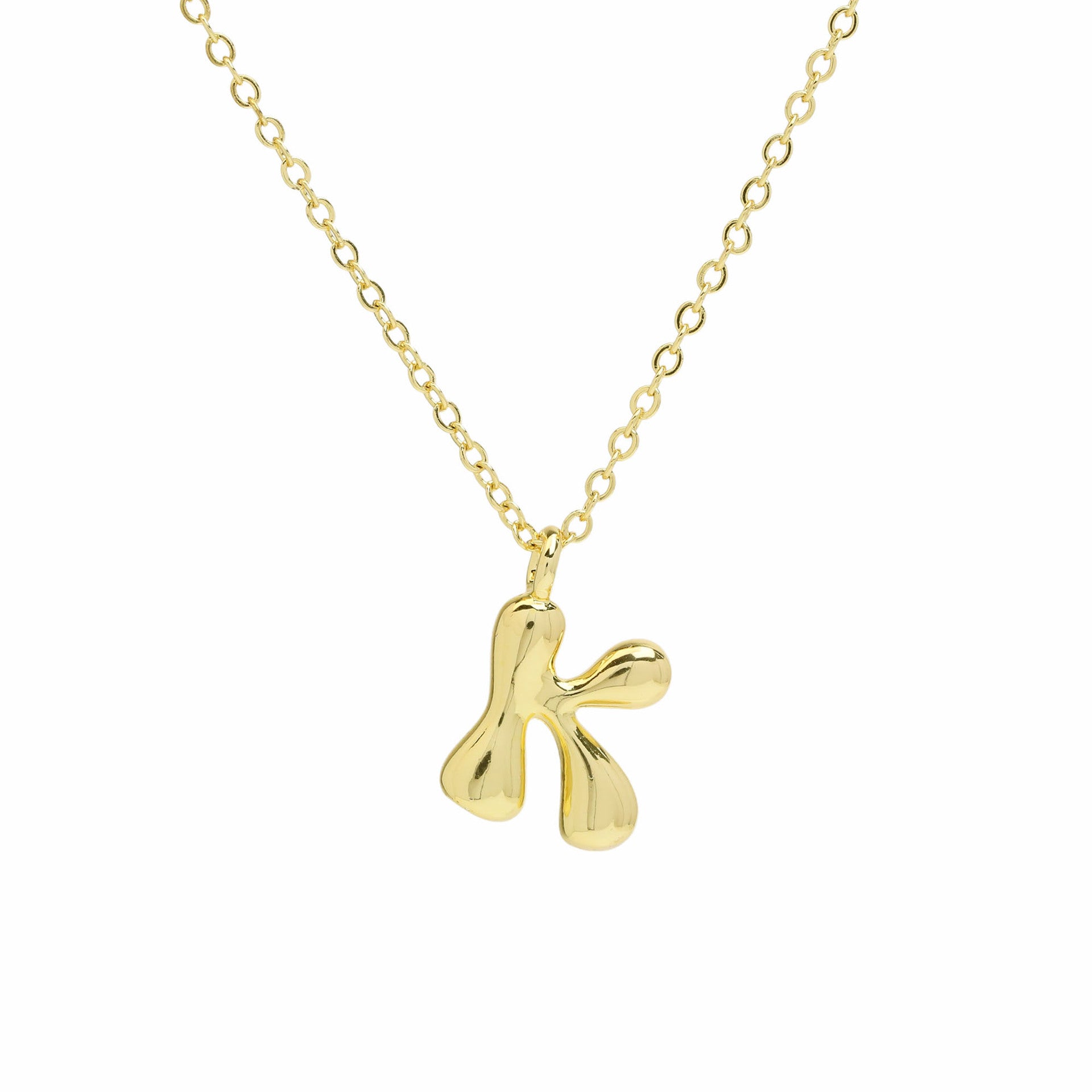 Vanya Gold Initial Bubble Necklace - Letter K [1LYTX81F]
