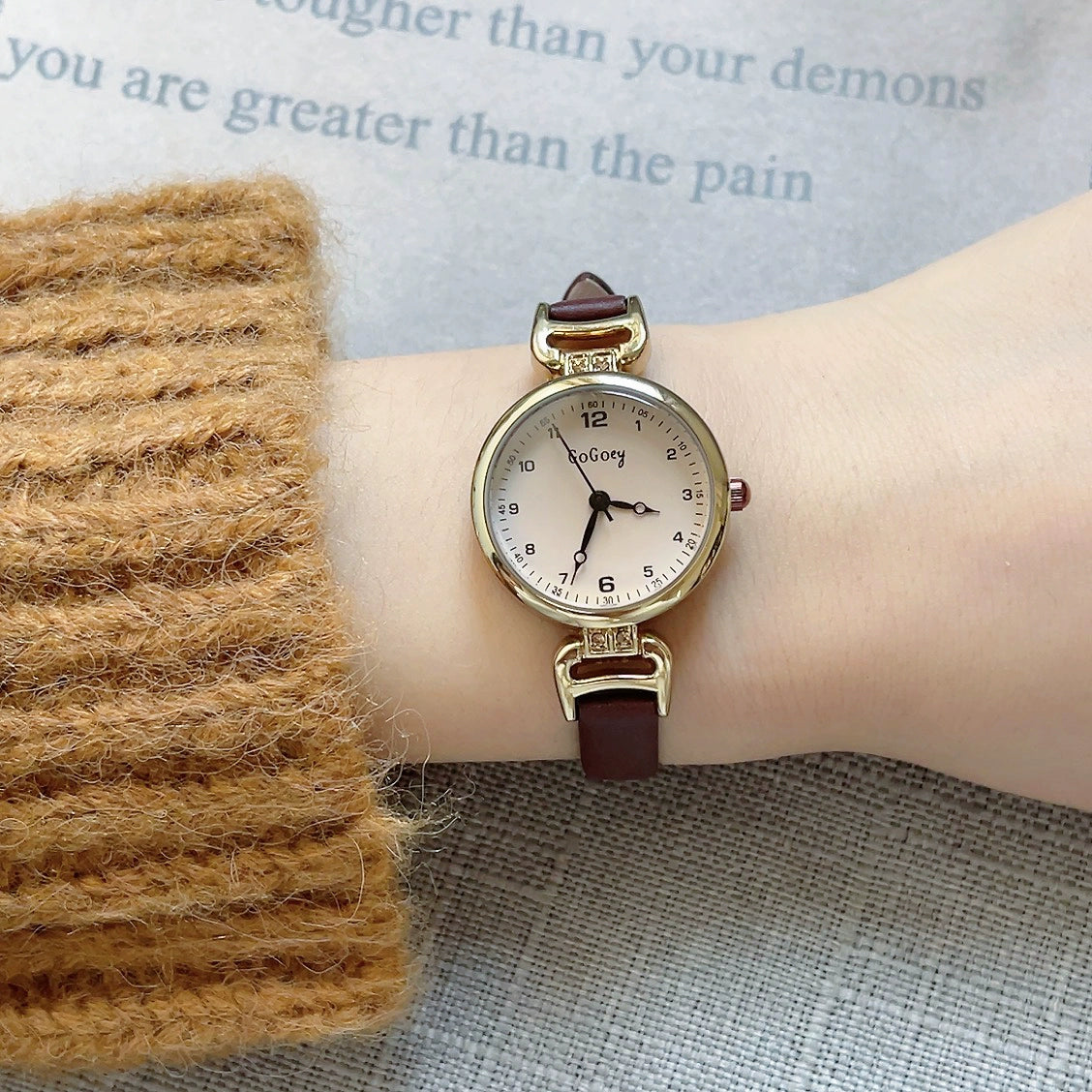 Ashlynne Minimalist Retro Watch - Coffee [7VFJDF36]
