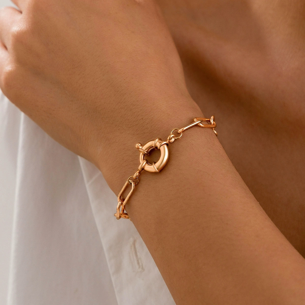 Madyson Geometric Chain Jewelry - Gold Bracelet Style 07 [FCE0Z9AY]