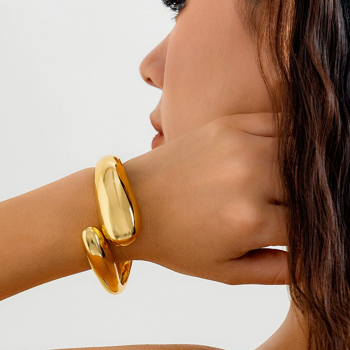 Vibha Sculptural Link Bracelet - Style 01 Gold [VS2PNKYD]