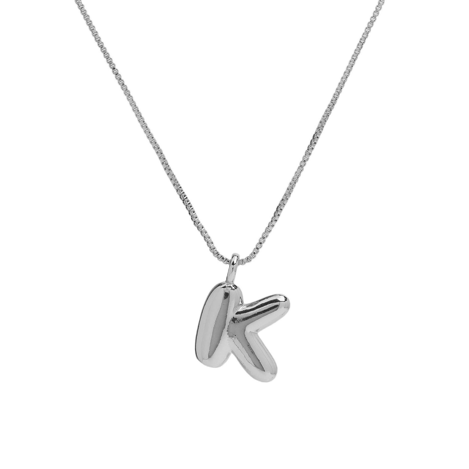 Jesenia Bubble Initial Necklace - Letter K [RA9NTIA3]