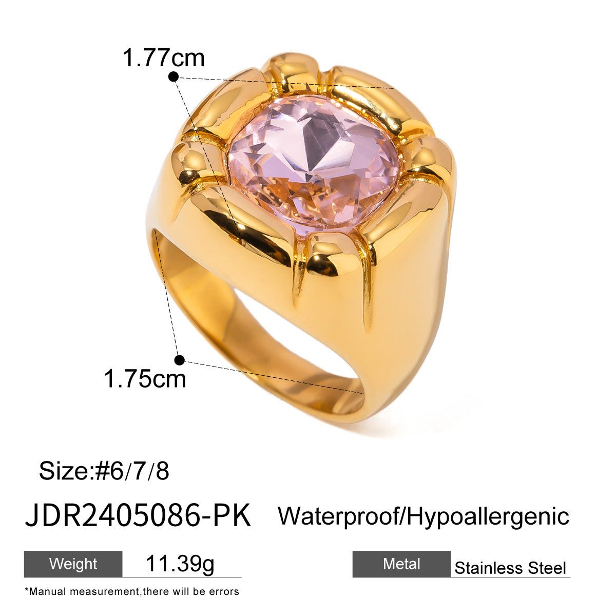 Kameryn Pearl Zirconia Rings - Pink Size 7 [HWYST7FW]