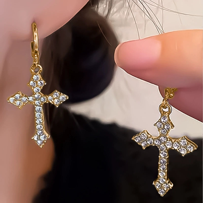 Kinzlee Dainty Cross Earrings - Style 2 [HSHWRI2I]