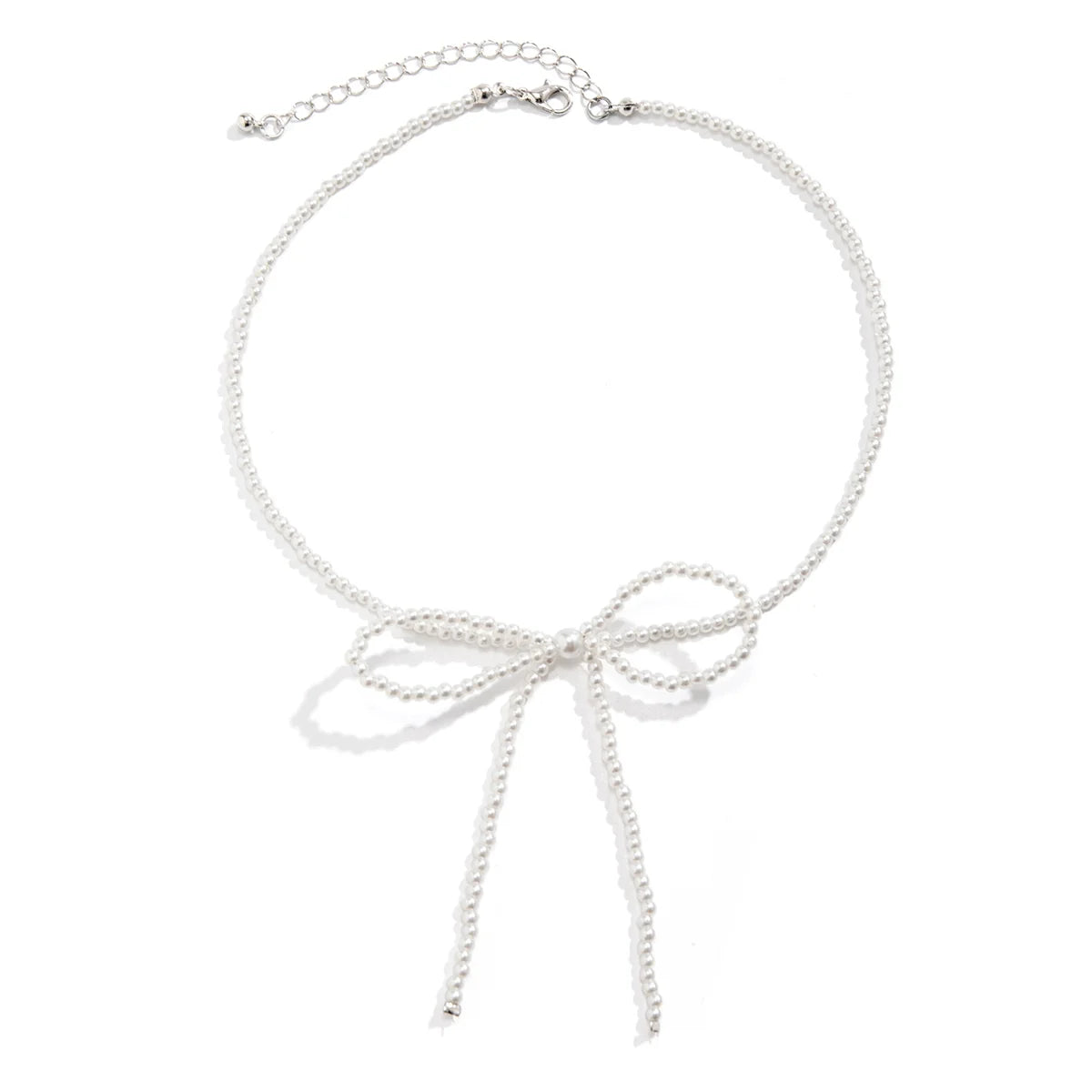 Kyana Pearl Bow Chain - Necklace White