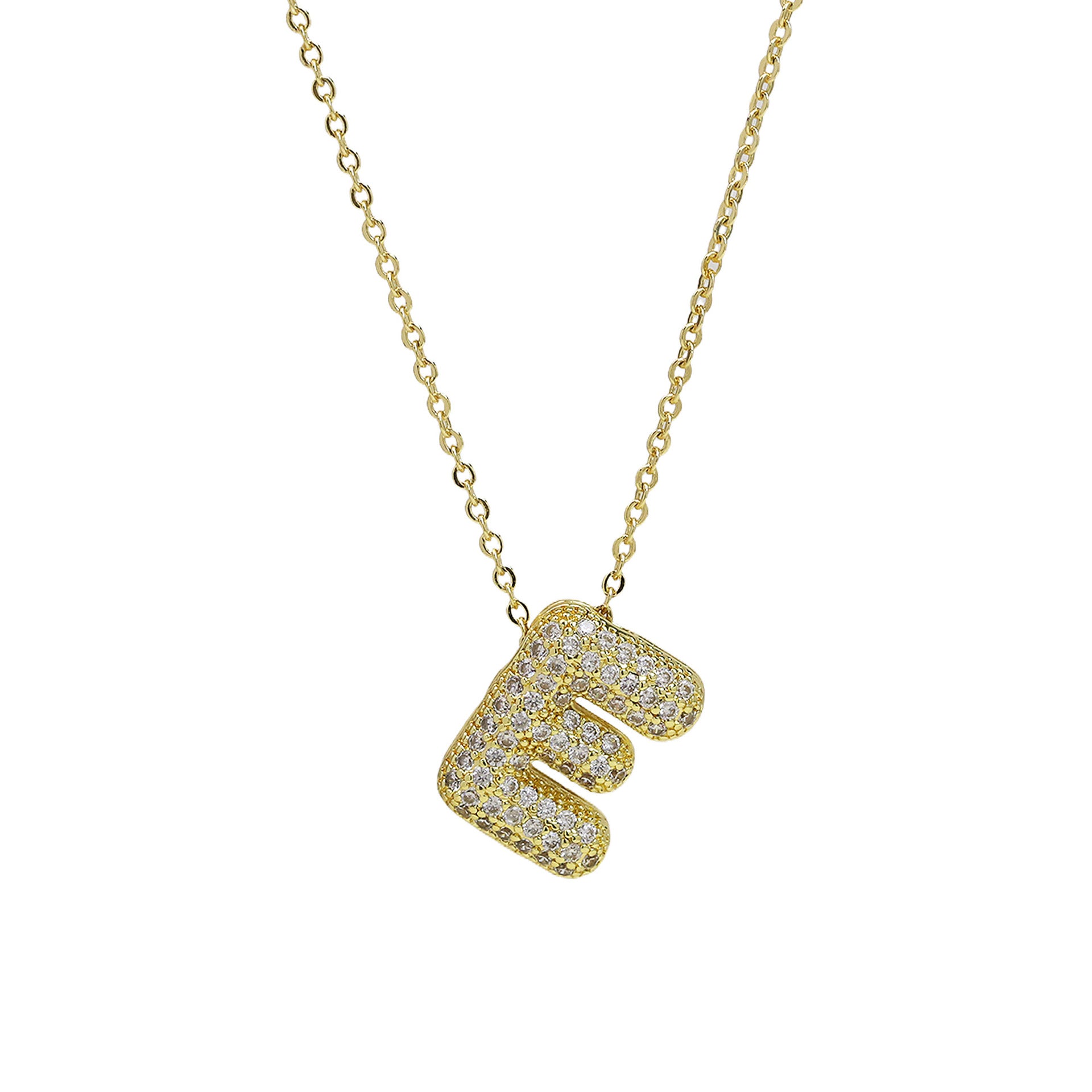 Zalia Gilded Bubble Letter Necklace - Necklace E [GNSNP017]