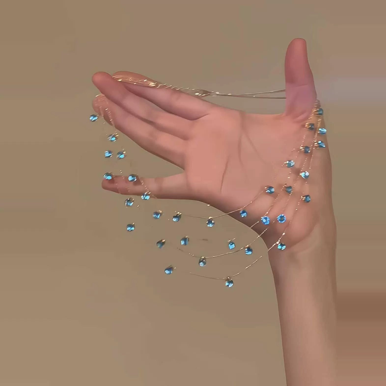 Graysen Gypsophila Layered Necklace - Radiant Blue [PV4WZC31]
