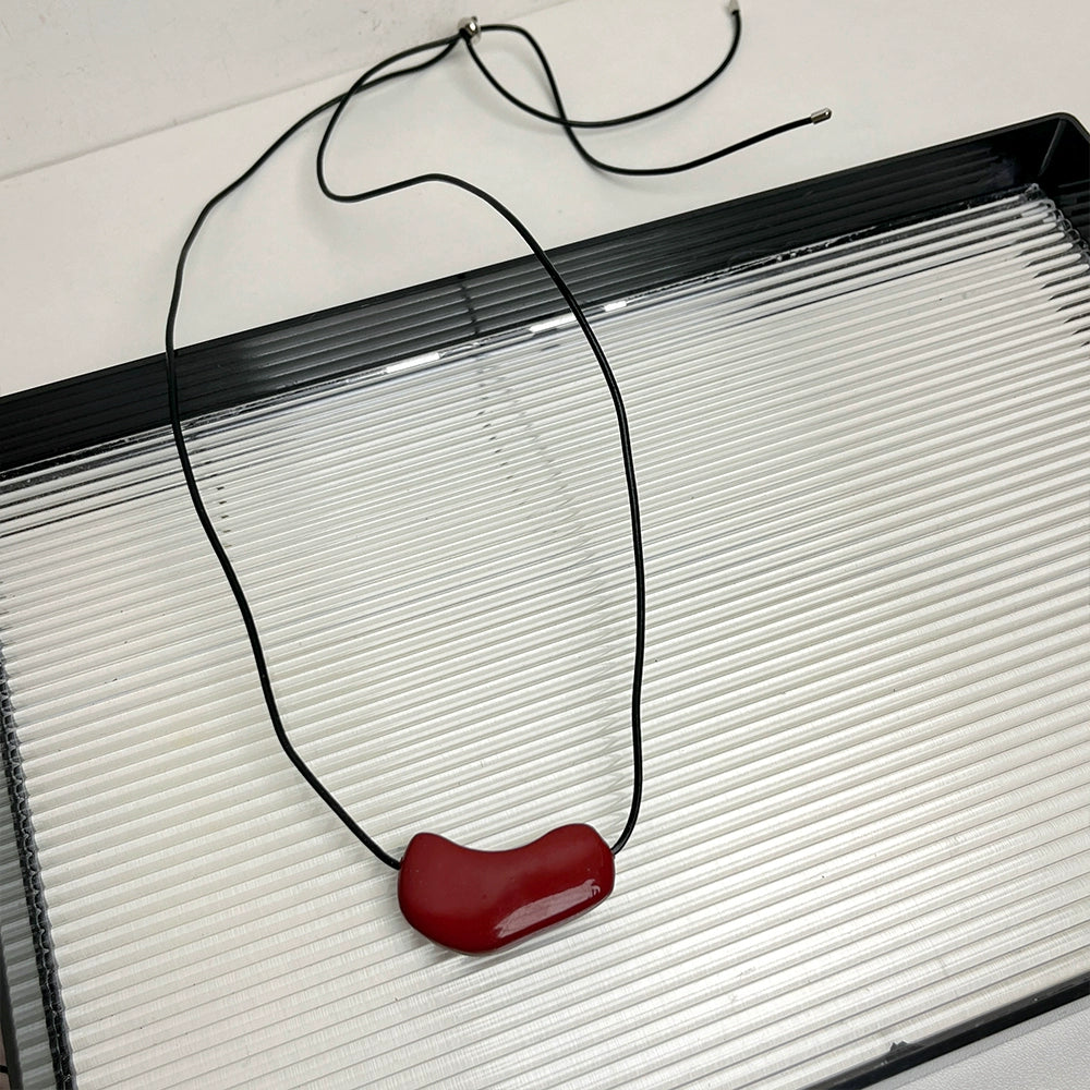 Kiara Enamel Heart Necklace - Red Enamel Pendant Necklace [322WA8Q2]
