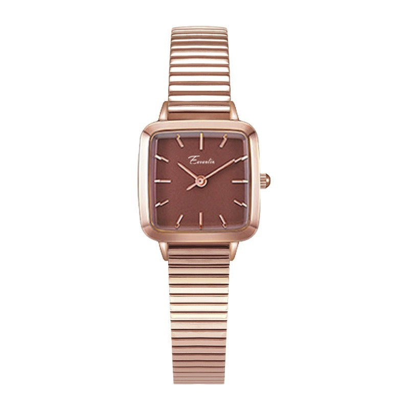 Mylie Elegant Square Mesh Watch - Rose Gold with Wine Red Dial [37QT471T]