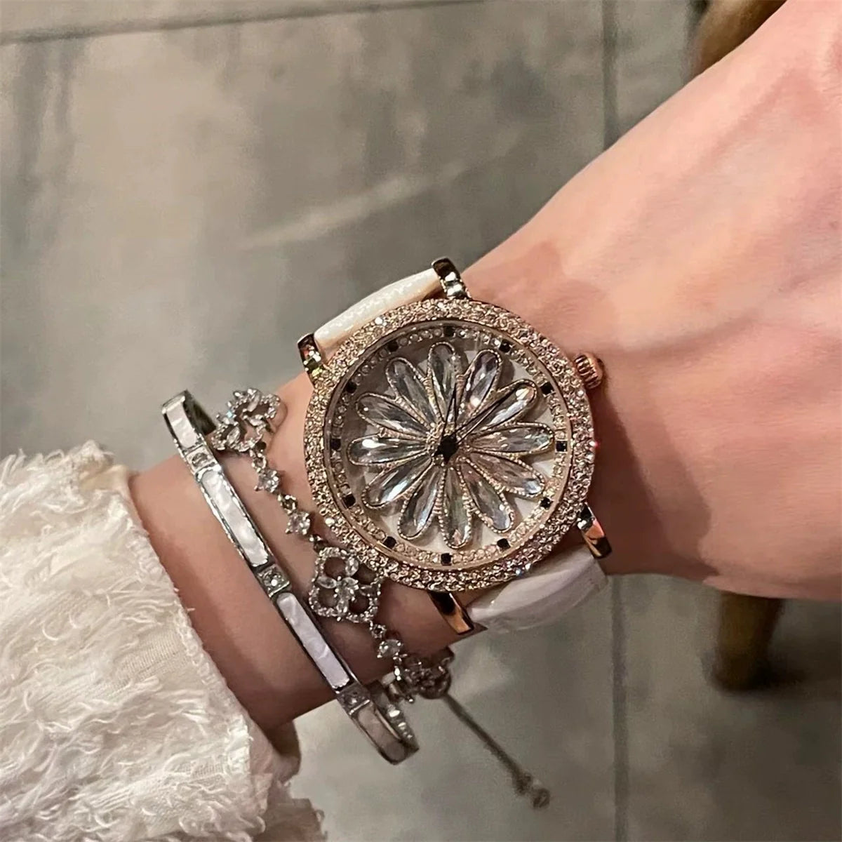Alaynna Camellia Rhinestone Watch - Camellia