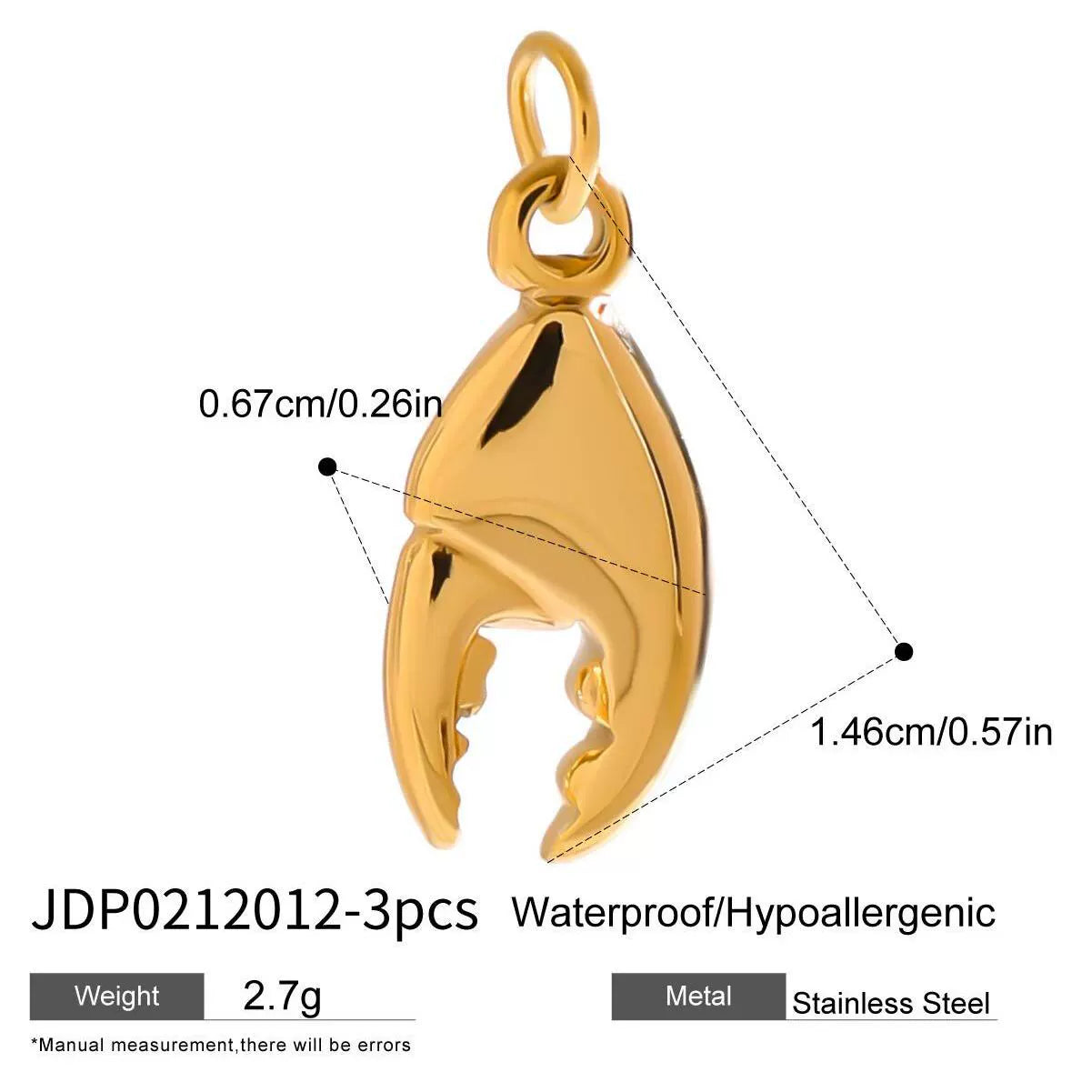 Kaylea Titanium Charm Pendants - JDP0212012-3pcs [80X913MF]