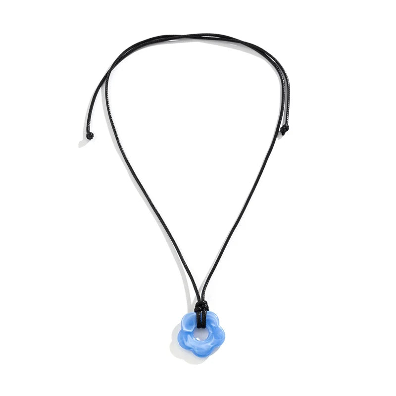 Kristine Bloom Pendant Necklace - Blue