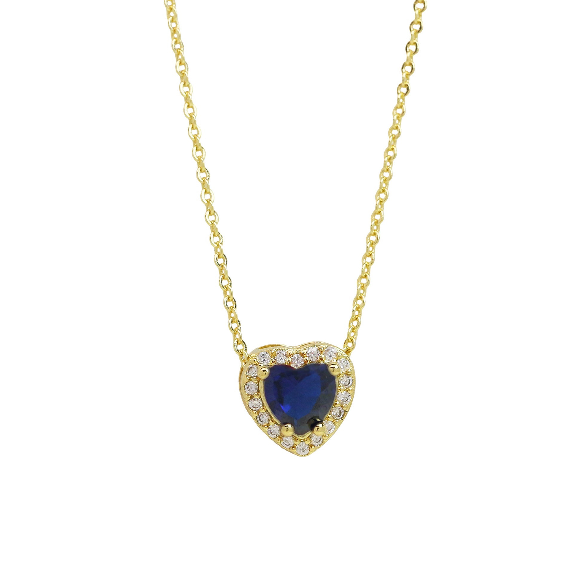 Khylie Heart Birthstone Necklace - September [9ZB0RCKL]