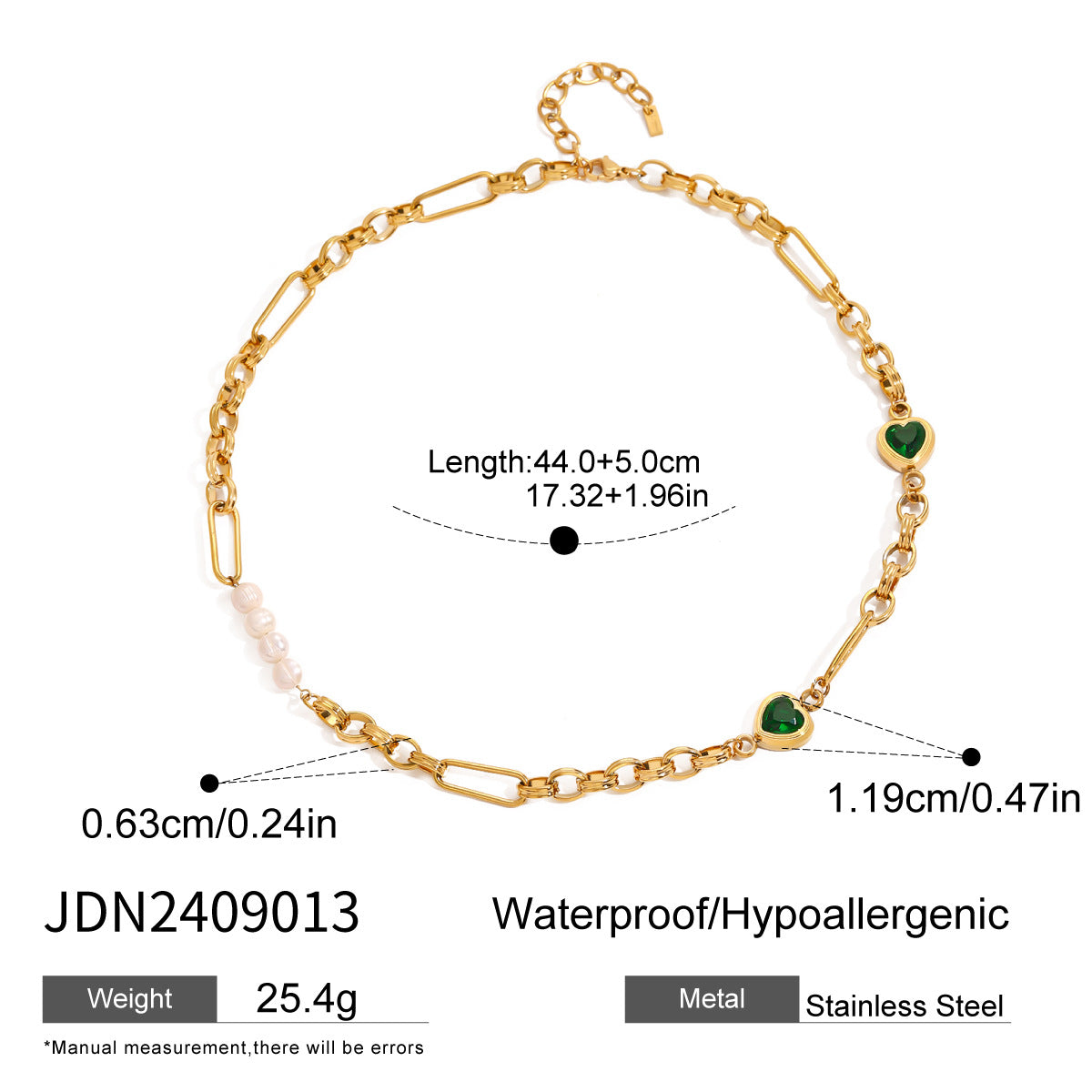 Kasia Heart Pearl Necklace Set - Heart Necklace [B7PQDCYX]