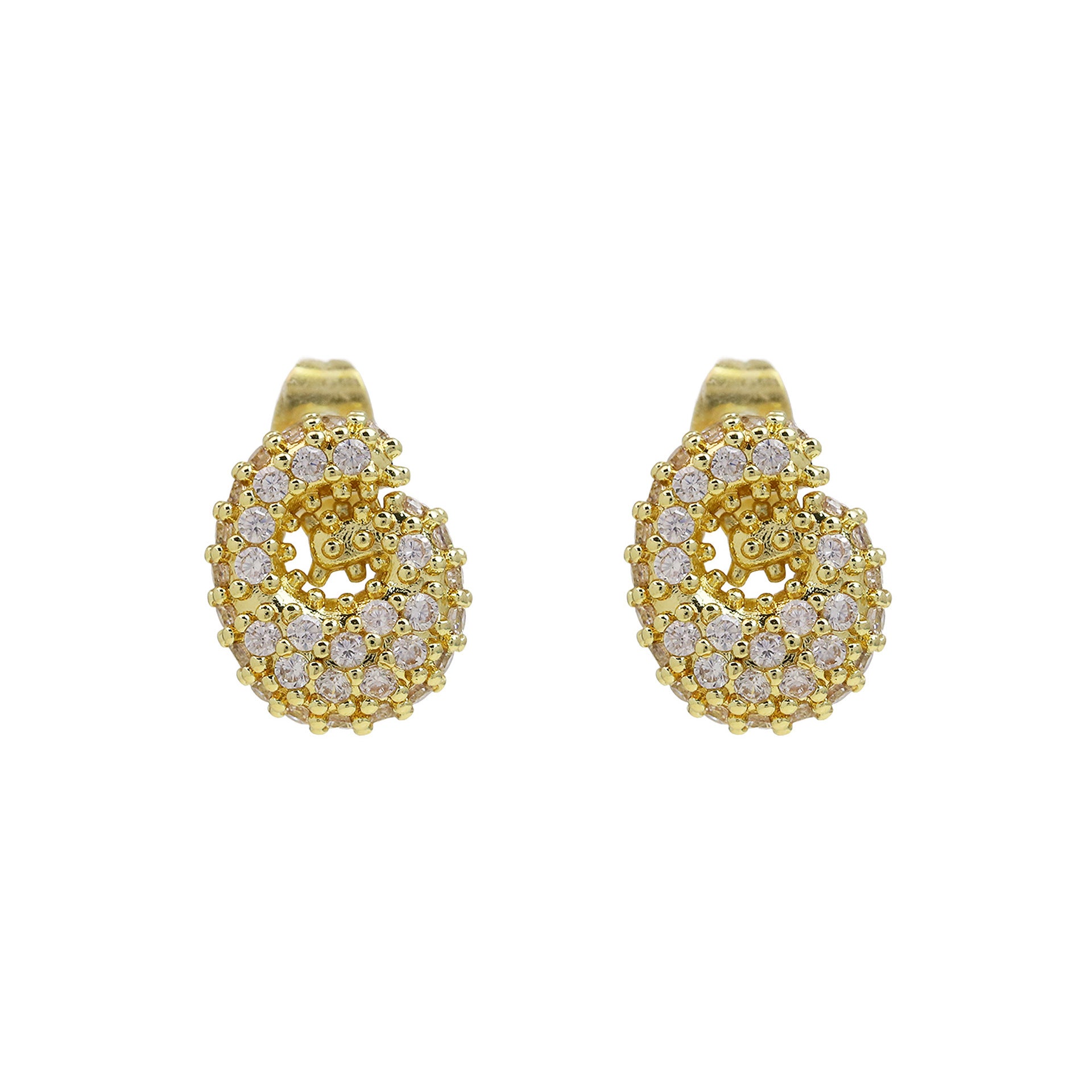 Lillyann Zircon Bubble Letter Earrings - G [KX6Q3VBA]