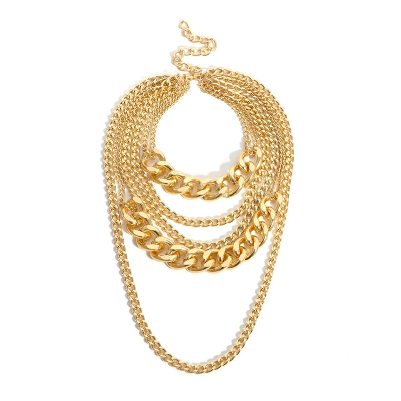 Cheyenne Multi-Layer Chain Necklace - Gold