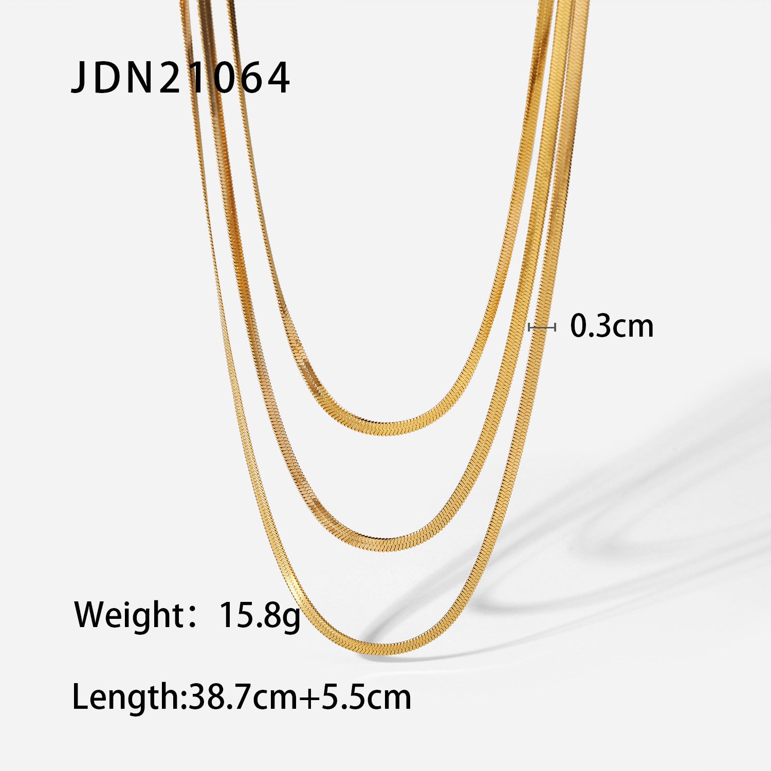 Miryam Gold Geometric Chain Necklace - JDN21064 [BTQGNJPW]
