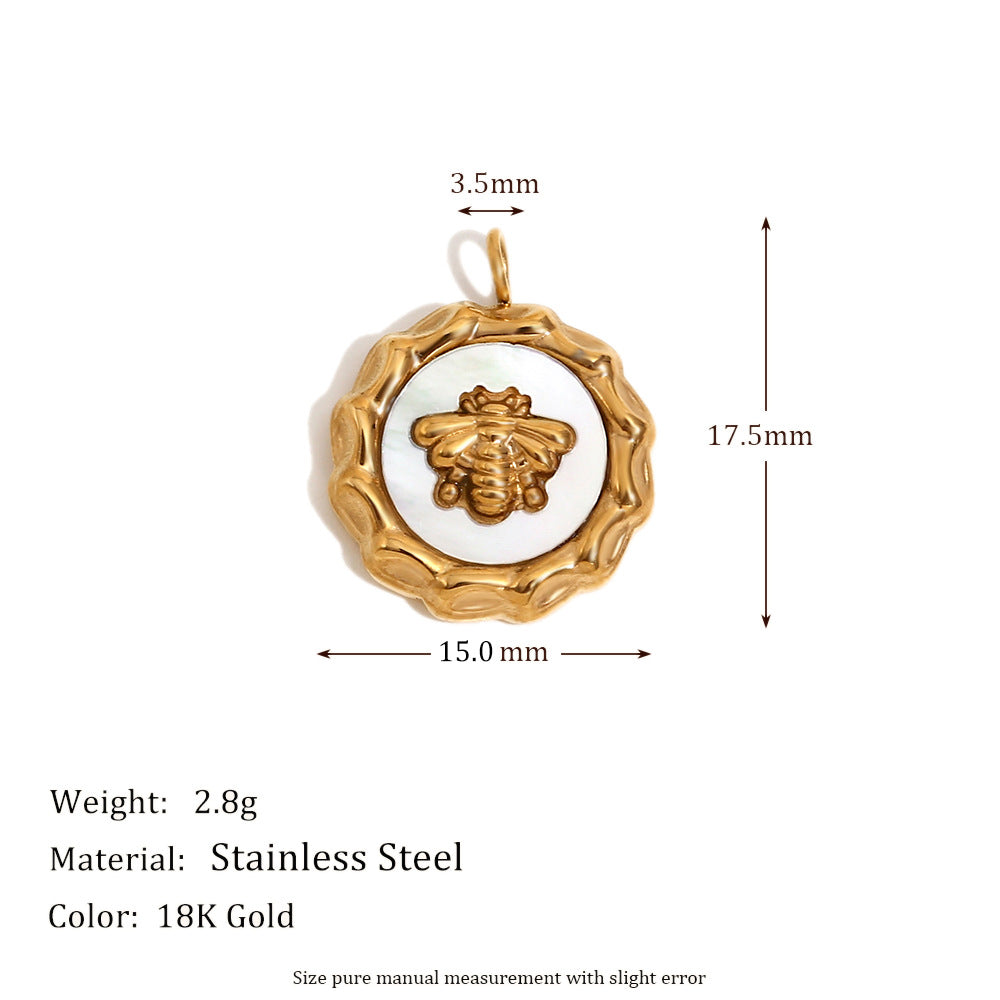 Kambri Luxe Charm Pendants - Bee Shell Pendant - Gold [A74VM2E7]