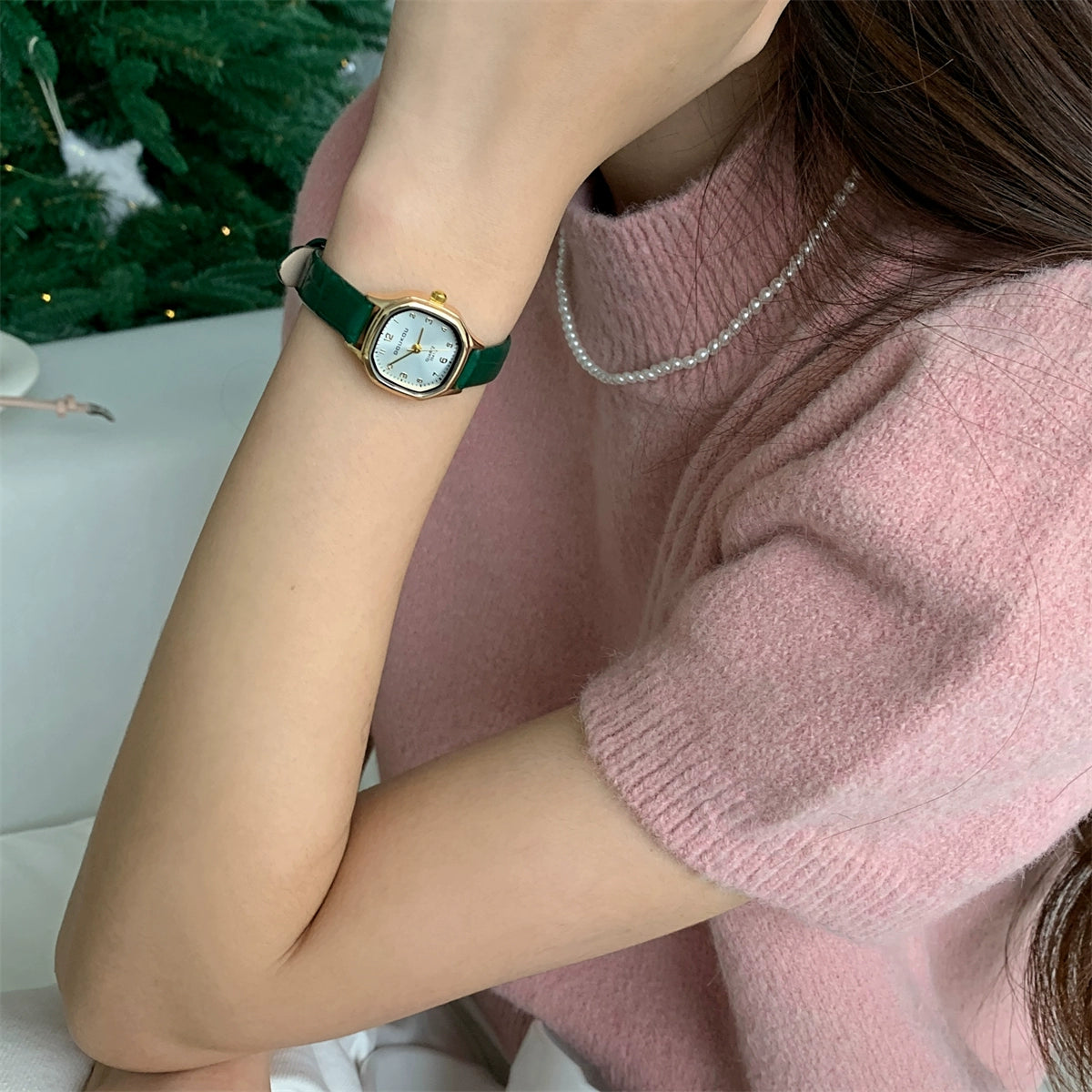Kahli Minimalist Square Watch - Green [VWUR3BPR]