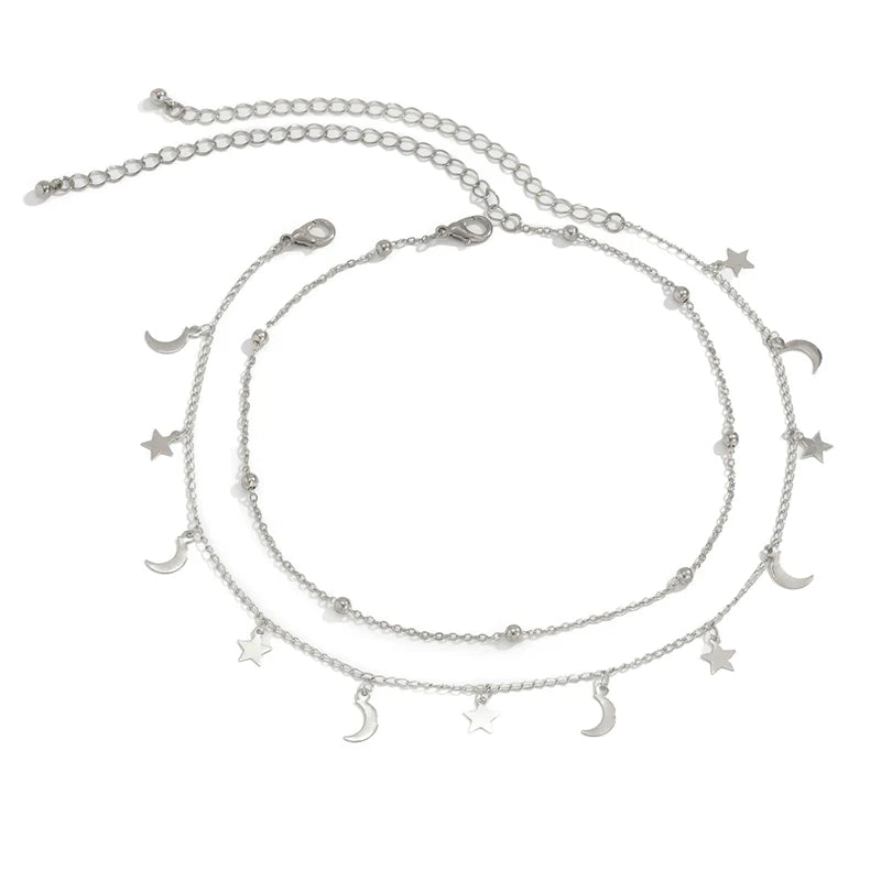 Zooey Celestial Layered Necklace - Silver