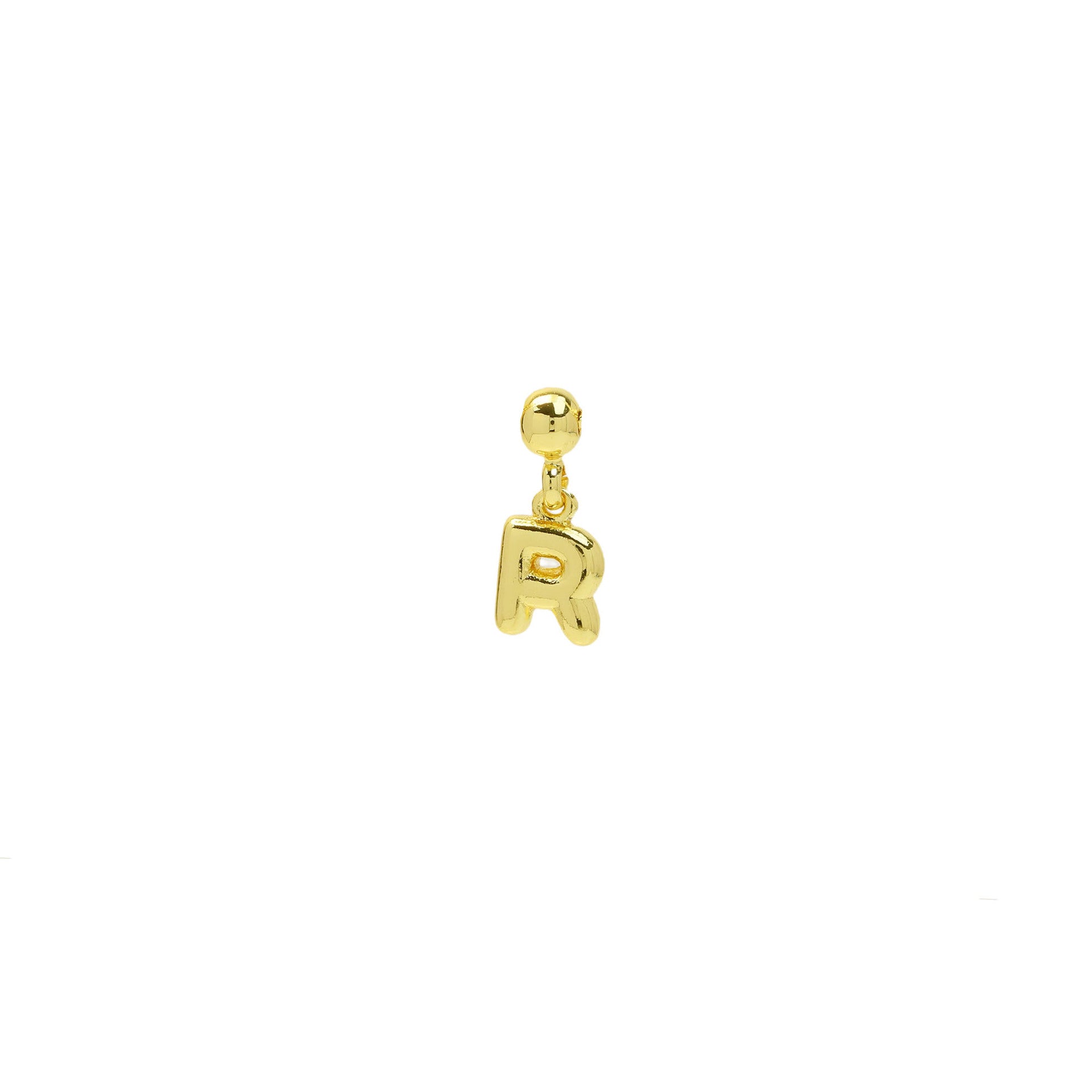 Yana Gold Bubble Initial Necklace - Gold Bubble Letter R Necklace [ZWDCD2R9]