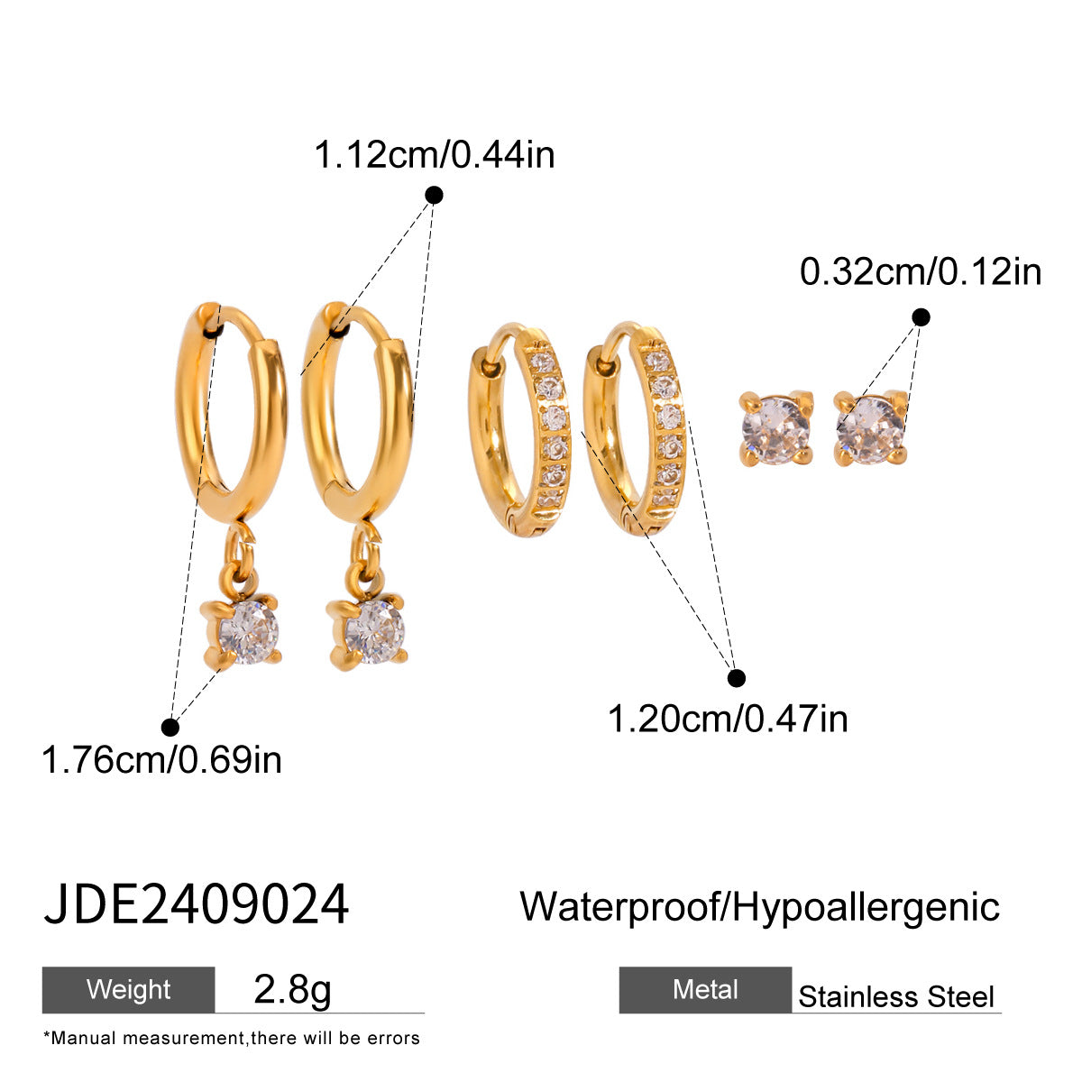 Kaiah Three-Pair Earring Set - JDE2409024 [PHTMUU7H]