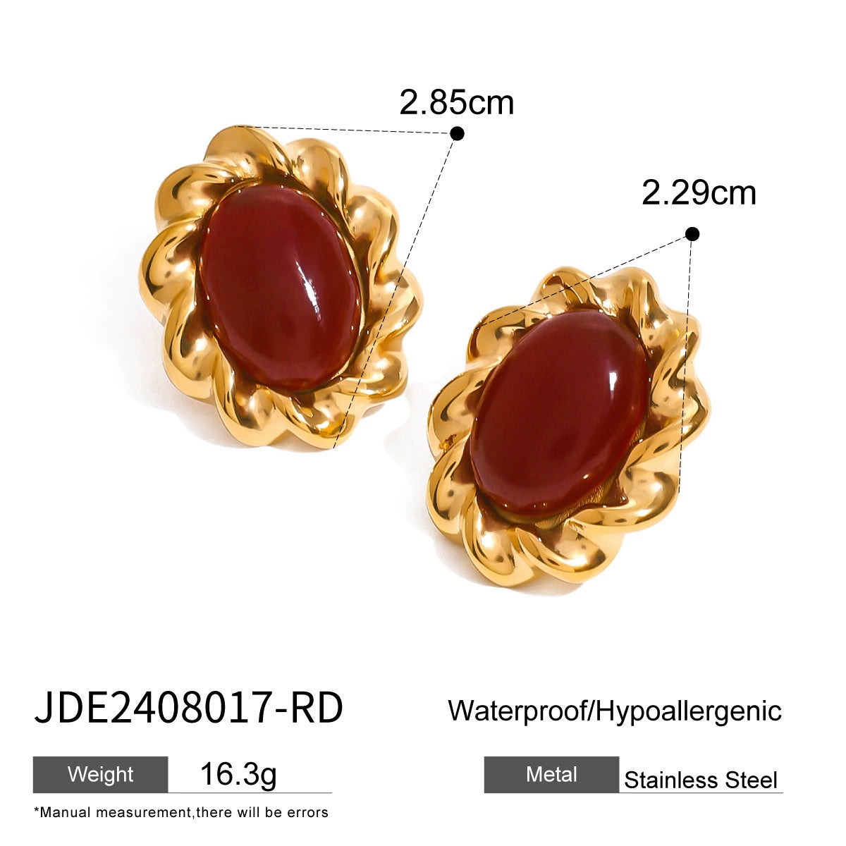 Kamira Medieval Agate Earrings - JDE2408017-RD [3AEMXE1R]