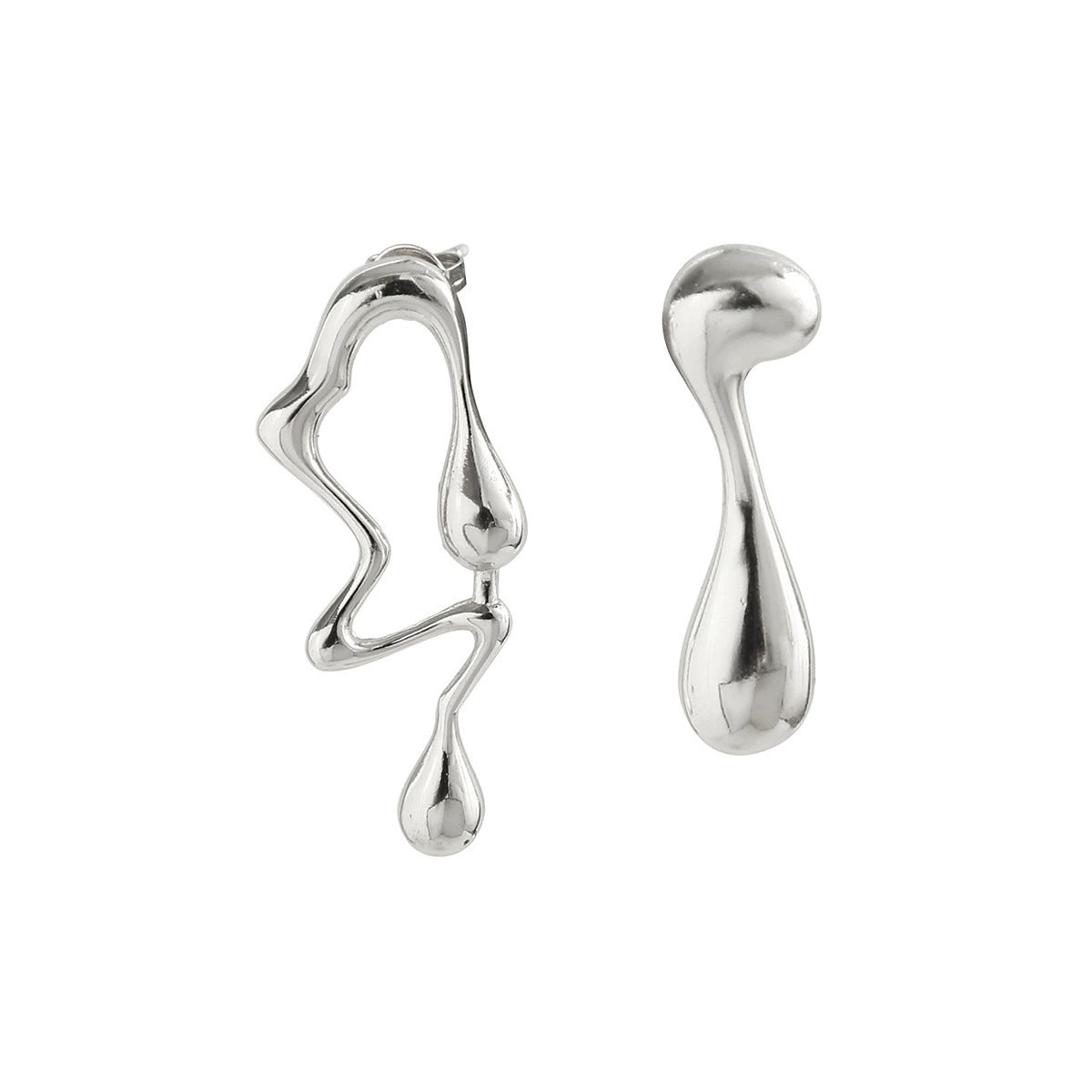 Laiklyn Molten Drop Earrings - Style 04 Silver Tone [5BCL563Q]