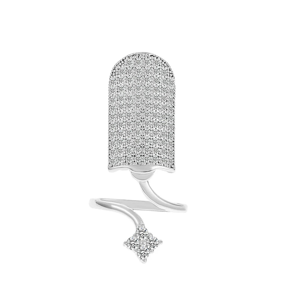 Kristi Geometric Nail Rings - White K Style 3