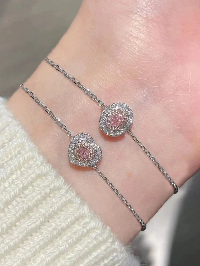 Emiyah Sparkling Zircon Bracelet - Pigeon Egg Round Chain Bracelet