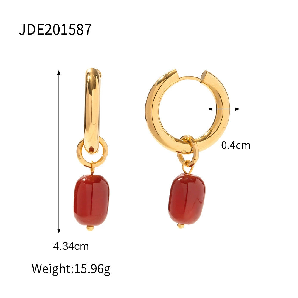 Alysson Red Agate Heart Jewelry Set - JDE201587 [ZBTCE2DM]
