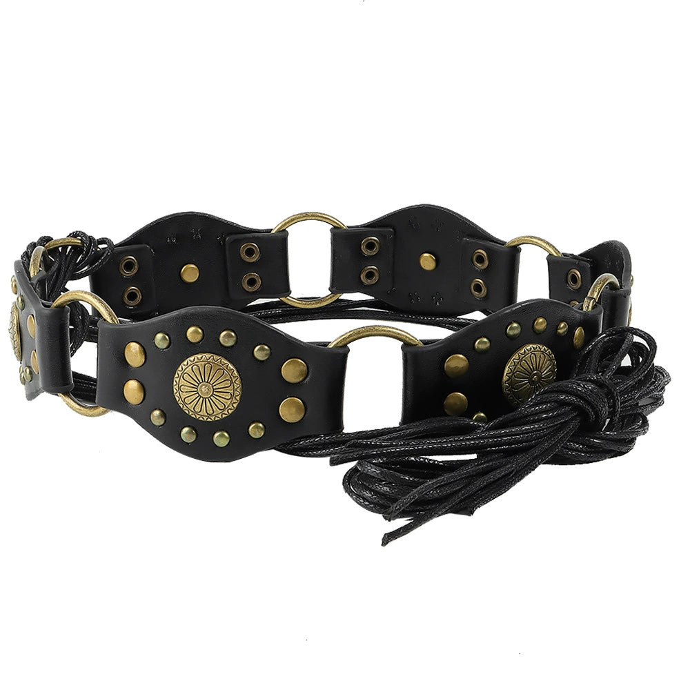 Channing Rivet Chain Belt - Black [3TBA8TYI]