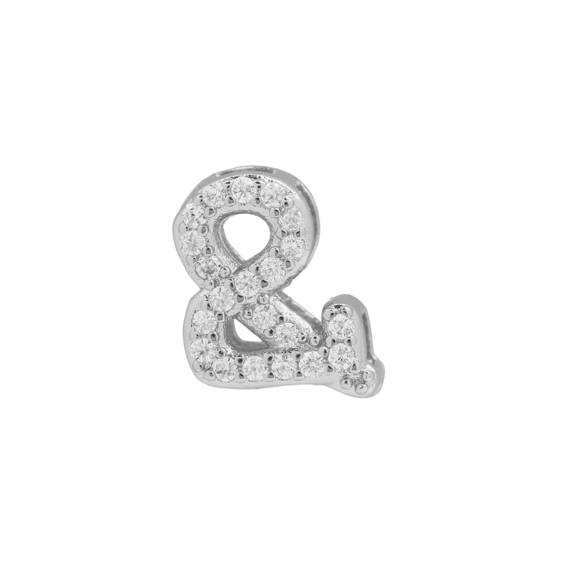 Rosalyn Bubble Letter Necklace - Silver Ampersand Pendant [GWTER5SC]