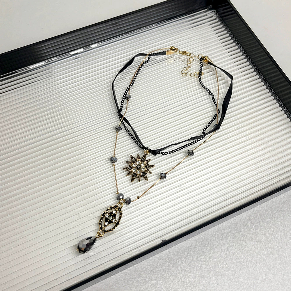 Andi Regal Heart Choker Necklace - Multi-Layered Stacked Necklace [U0YSHOUU]