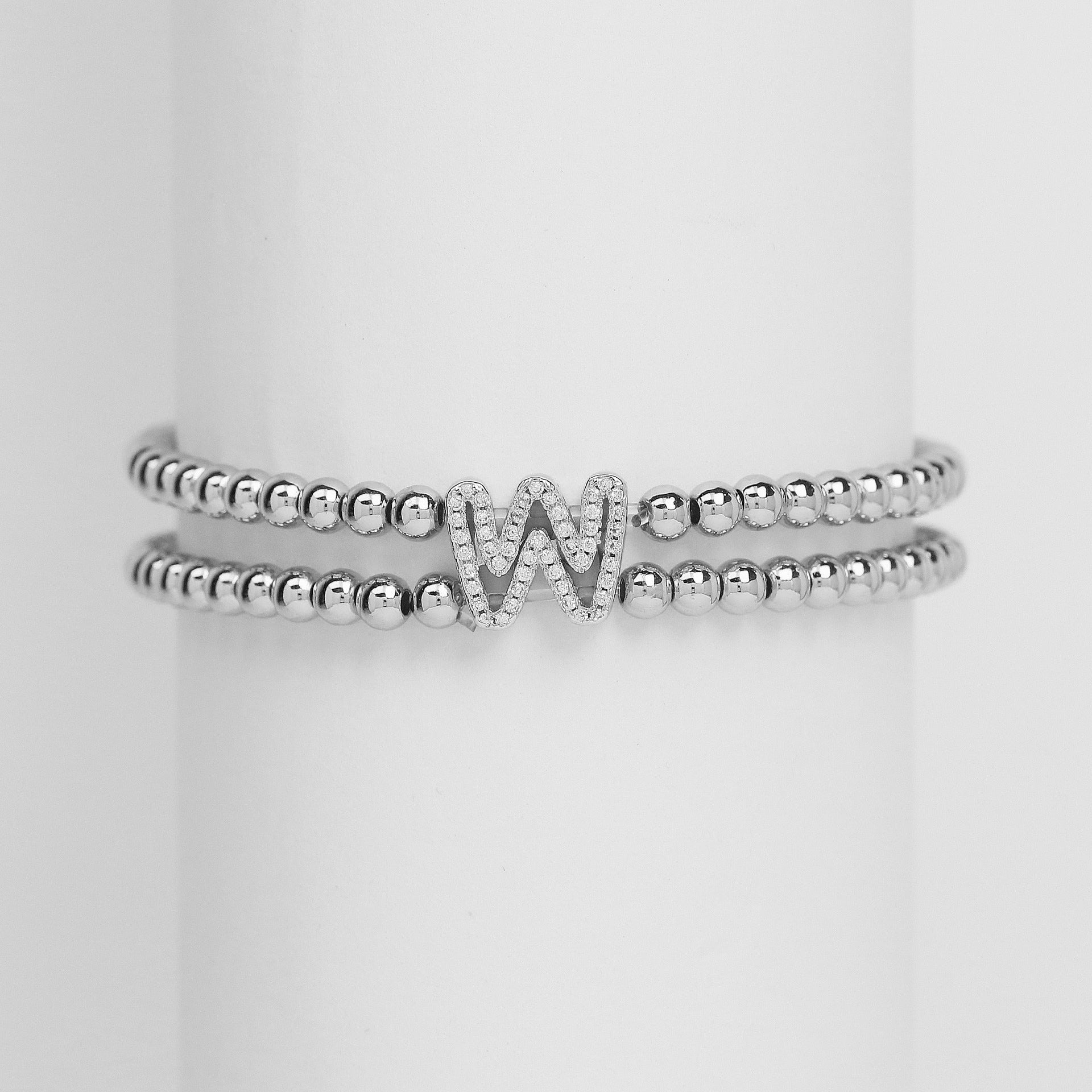 Alexandra Bubble Initial Bracelet - Silver W [L4MZW5ZM]
