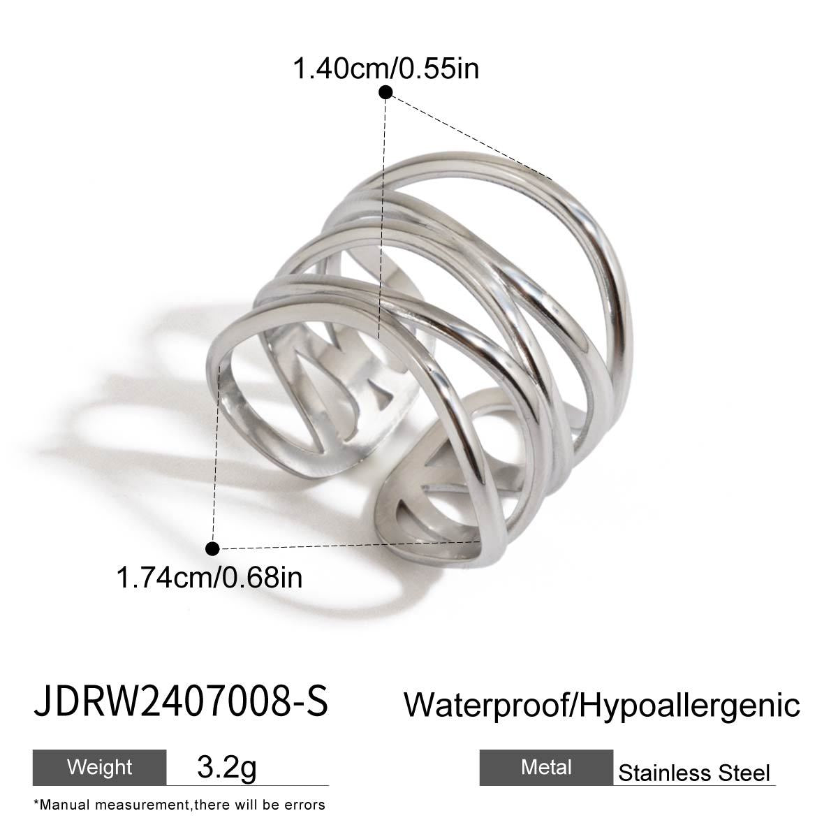 Sanvi Geometric Line Rings - JDRW2407008-S [WRT5DKDW]